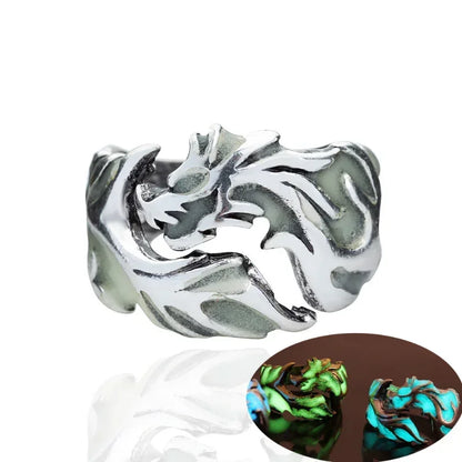 Punk fashion personality luminous dragon ring